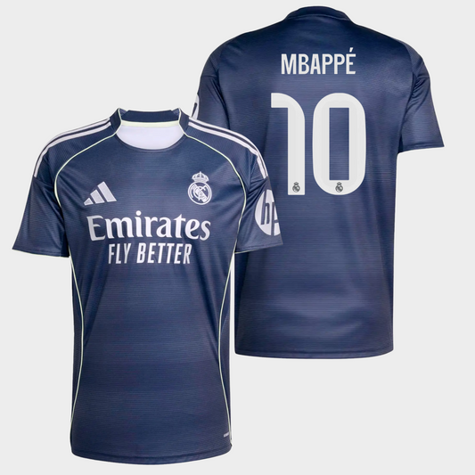 Real Madrid 2025/26 visitante aficionado Mbappé 10