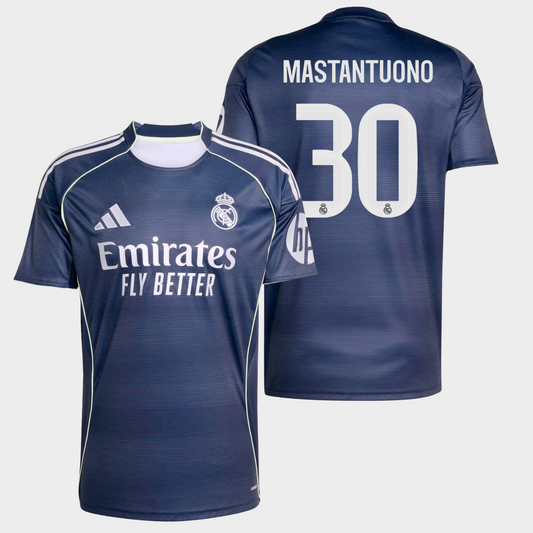 Real Madrid 2025/26 visitante aficionado Mastantuono 30