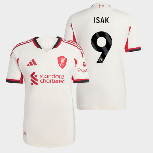 Liverpool 2025/26 visitante auténtica Isak 9