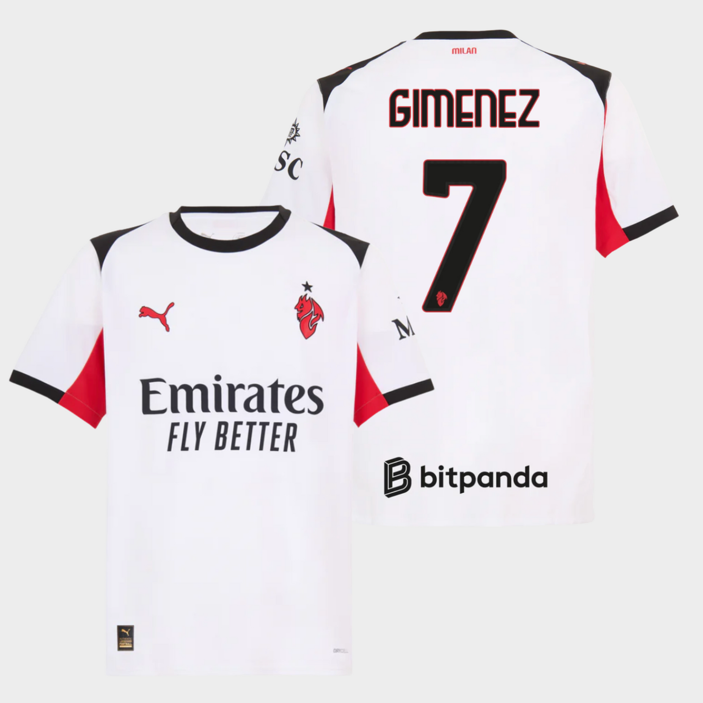 AC Milan 2025/26 visitante aficionado Gimenez 7