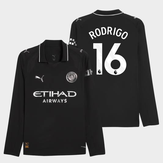 Manchester City 2025/26 visitante manga larga auténtica Rodrigo 16