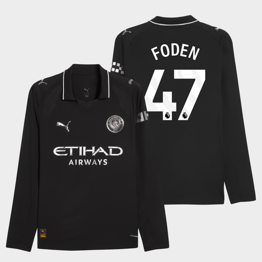 Manchester City 2025/26 visitante manga larga auténtica Foden 47
