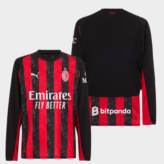 AC Milan 2025/26 local manga larga aficionado