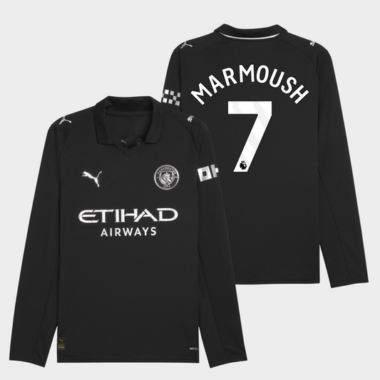 Manchester City 2025/26 visitante manga larga aficionado Marmoush 7
