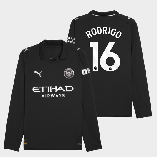 Manchester City 2025/26 visitante manga larga aficionado Rodrigo 16