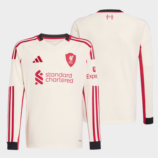 Liverpool 2025/26 visitante manga larga aficionado