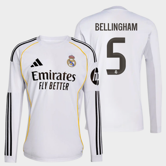 Real Madrid 2025/26 local manga larga aficionado Bellingham 5