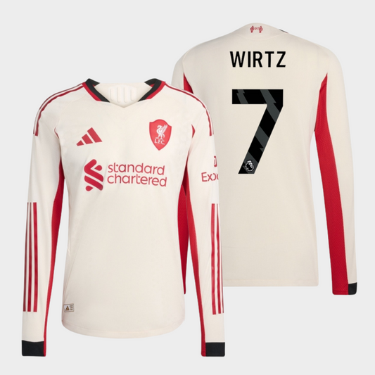 Liverpool 2025/26 visitante manga larga auténtica Wirtz 7