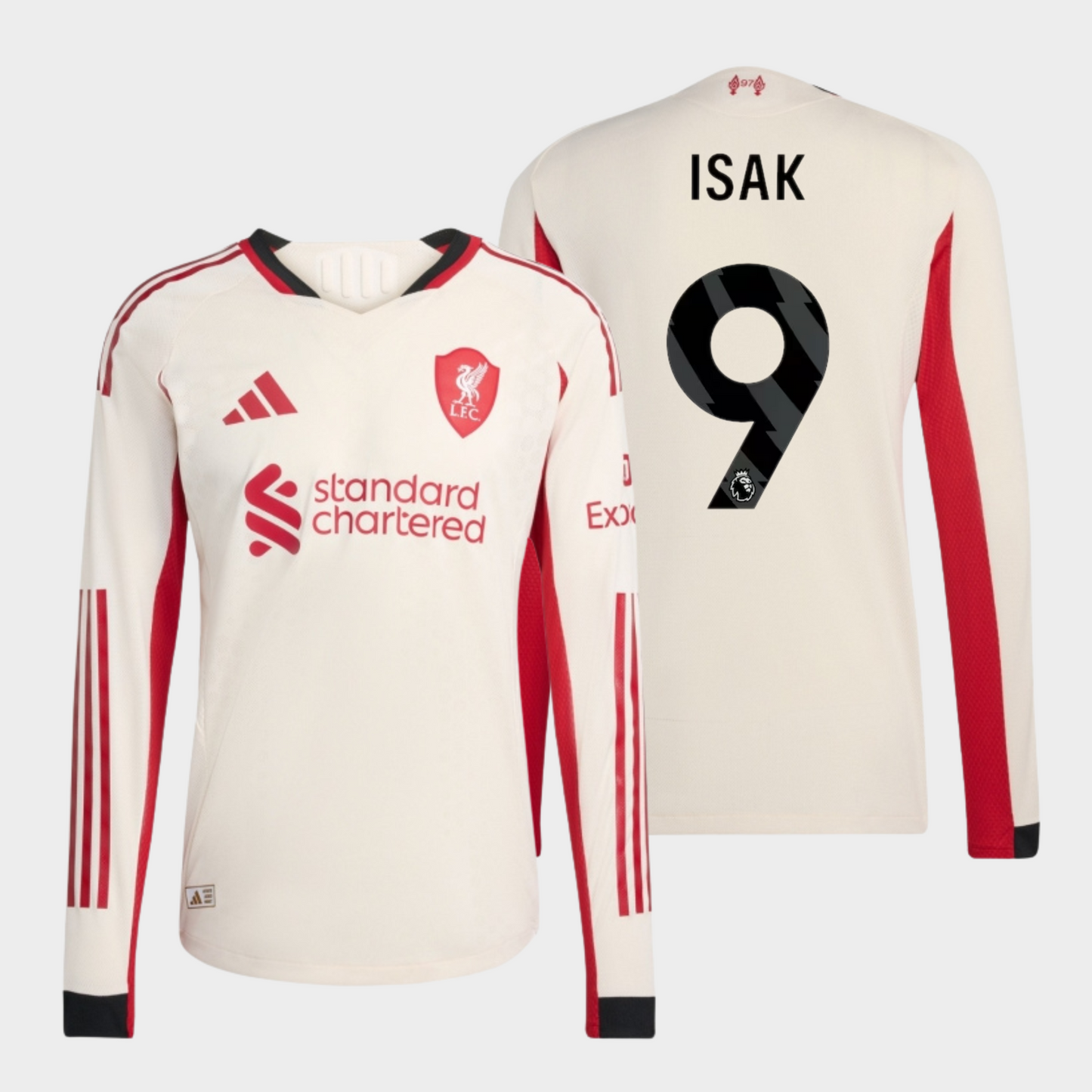 Liverpool 2025/26 visitante manga larga auténtica Isak 9