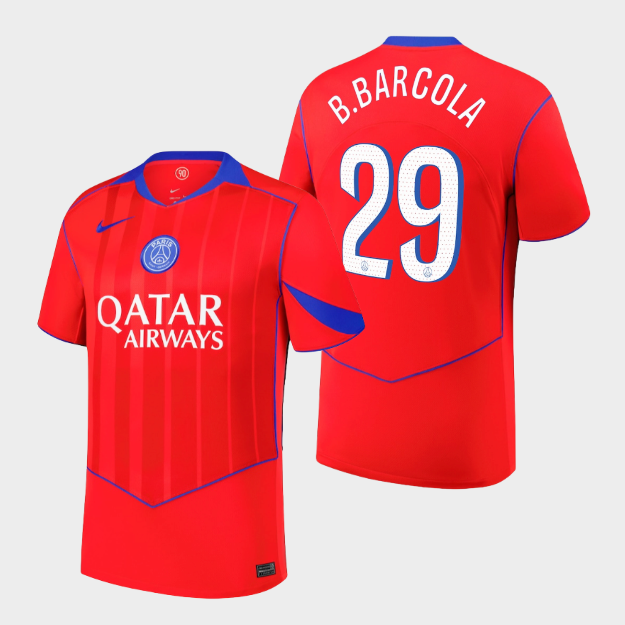 Flocage Enfant BARCOLA #29 Paris 2024/2025 - Maillot Domicile - Neuf Sans Emballage