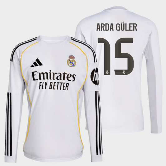 Real Madrid 2025/26 local manga larga aficionado Arda Güler 15