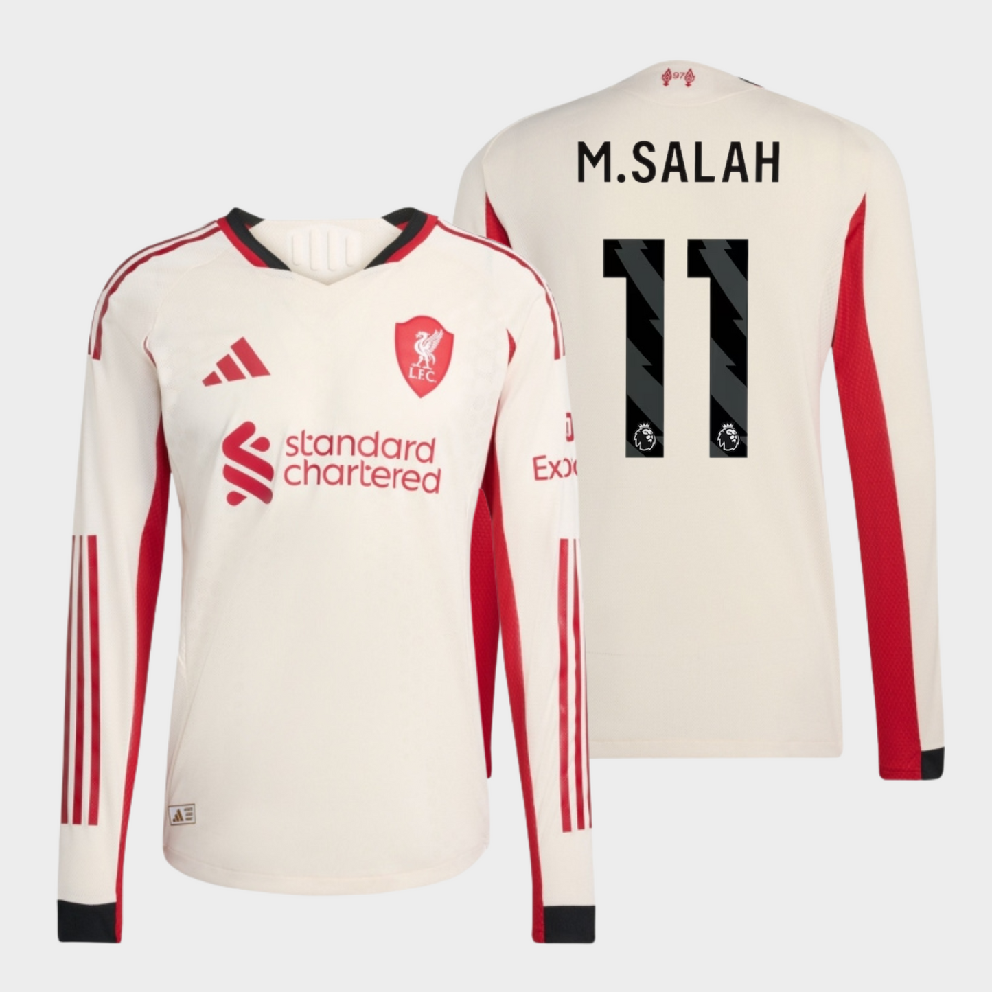 Liverpool 2025/26 visitante manga larga auténtica M. Salah 11