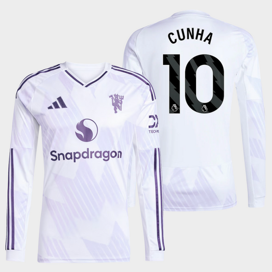 Manchester United 2025/26 visitante manga larga aficionado Cunha 10