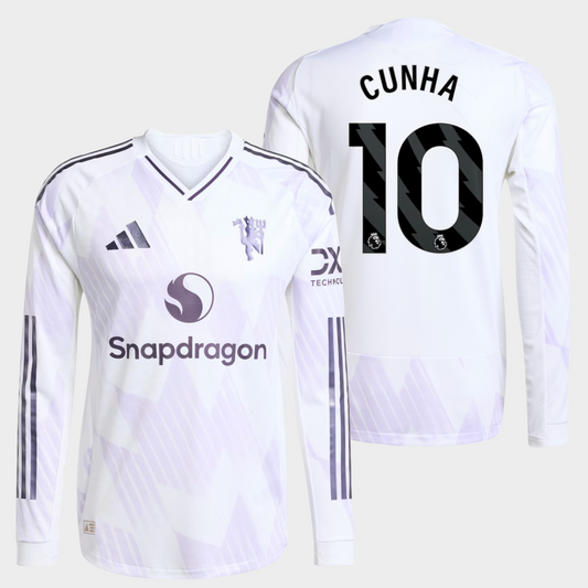 Manchester United 2025/26 visitante manga larga auténtica Cunha 10