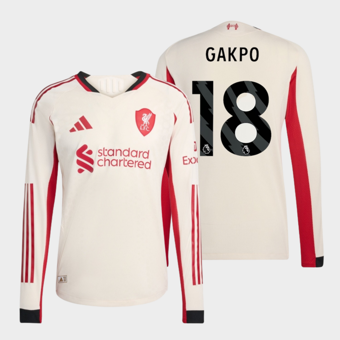 Liverpool 2025/26 visitante manga larga auténtica Gakpo 18