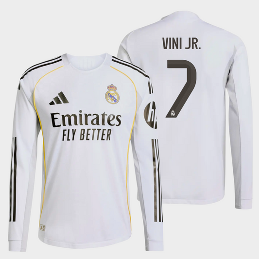 Real Madrid 2025/26 local manga larga auténtica Vini Jr. 7