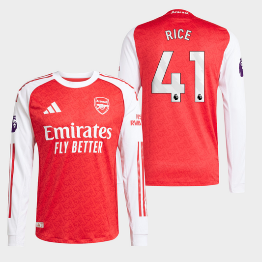 Arsenal 2025/26 local manga larga auténtica Rice 41