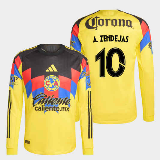 América 2025/26 local manga larga auténtica A. Zendejas 10
