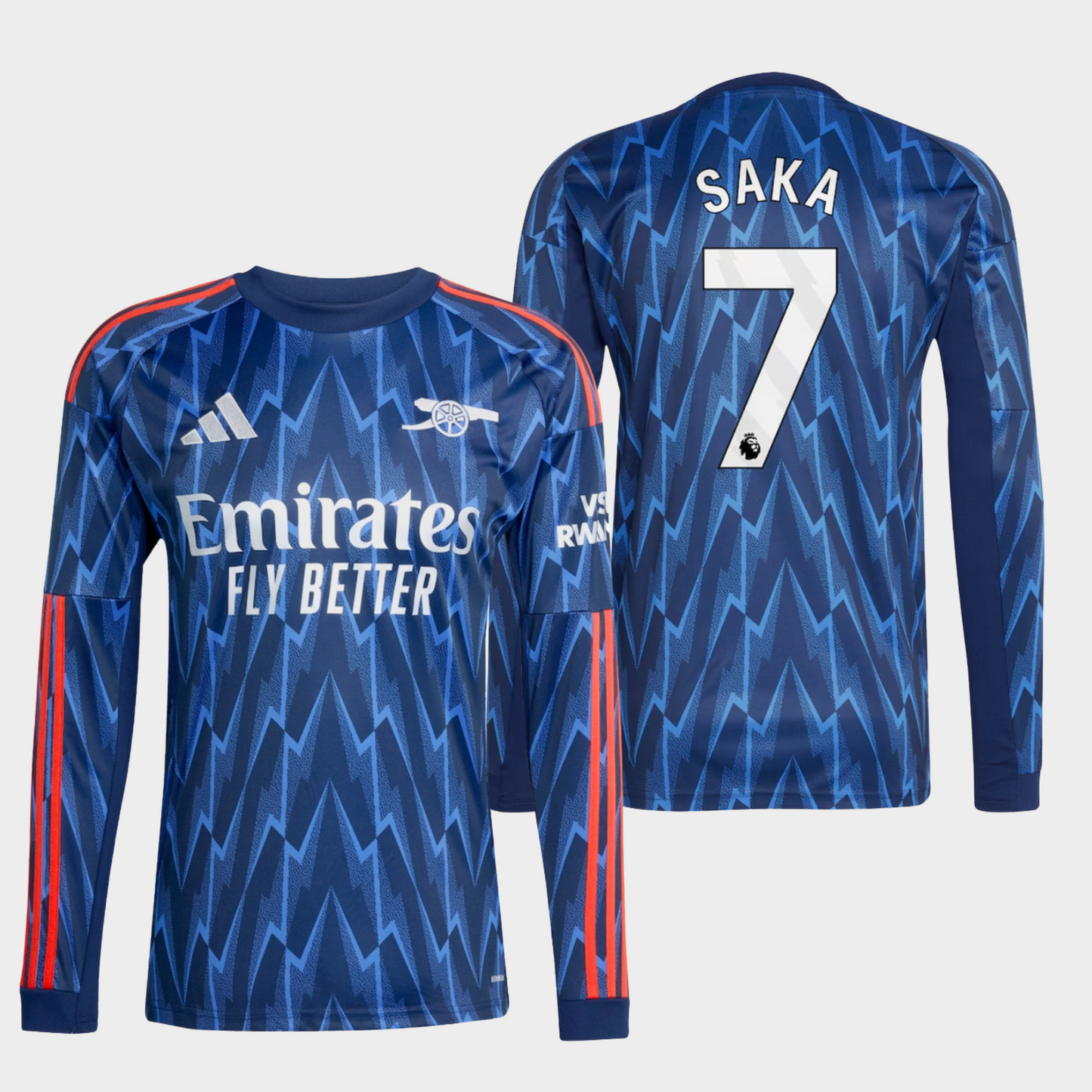 Arsenal 2025/26 visitante manga larga aficionado Saka 7