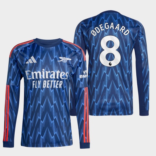 Arsenal 2025/26 visitante manga larga aficionado Ødegaard 8