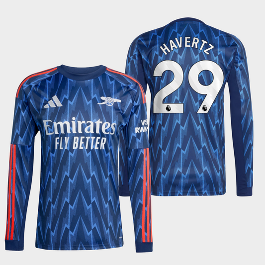 Arsenal 2025/26 visitante manga larga aficionado Havertz 29