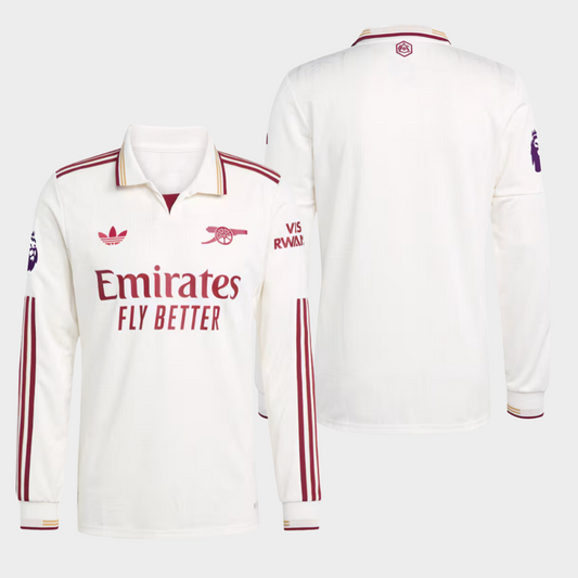 Arsenal 2025/26 alternativa manga larga auténtica