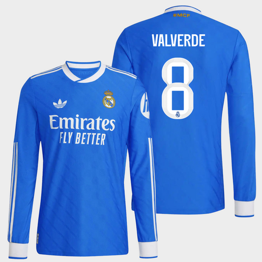 Real Madrid 2025/26 alternativa manga larga auténtica Valverde 8