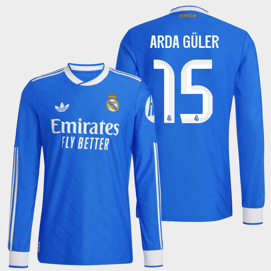 Real Madrid 2025/26 alternativa manga larga auténtica Arda Güler 15