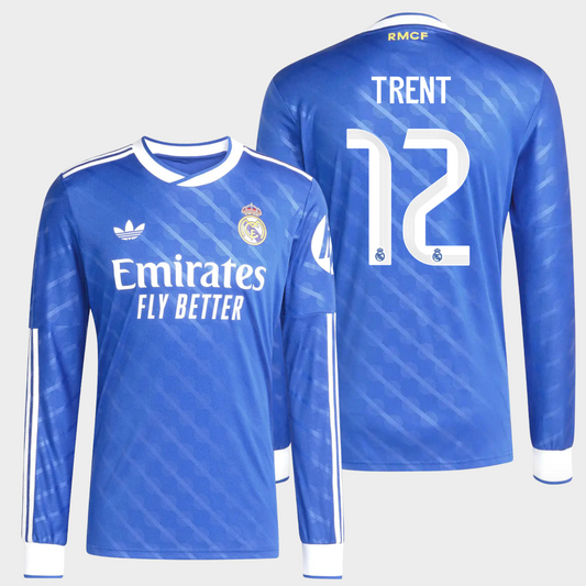 Real Madrid 2025/26 alternativa manga larga aficionado Trent 12