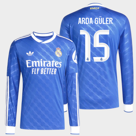 Real Madrid 2025/26 alternativa manga larga aficionado Arda Güler 15