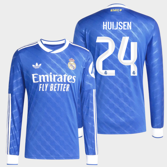 Real Madrid 2025/26 alternativa manga larga aficionado Huijsen 24