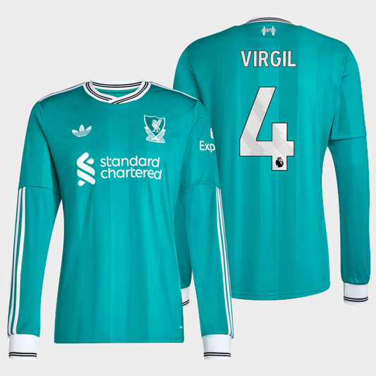 Liverpool 2025/26 alternativa manga larga aficionado Virgil 4
