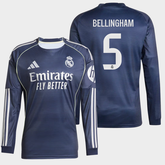 Real Madrid 2025/26 visitante manga larga aficionado Bellingham 5