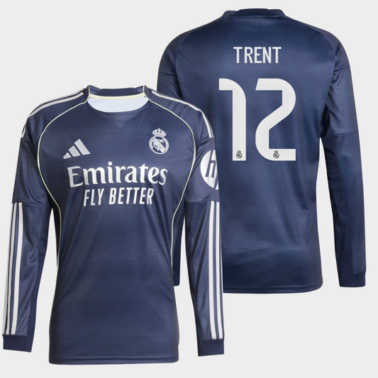 Real Madrid 2025/26 visitante manga larga aficionado Trent 12