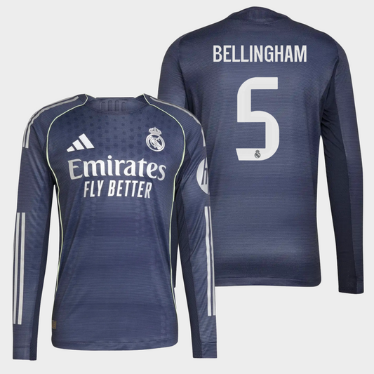 Real Madrid 2025/26 visitante manga larga auténtica Bellingham 5
