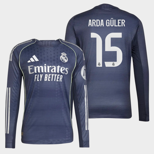 Real Madrid 2025/26 visitante manga larga auténtica Arda Güler 15