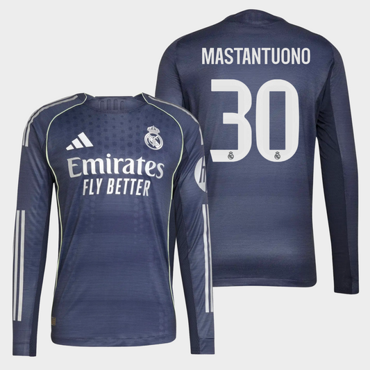Real Madrid 2025/26 visitante manga larga auténtica Mastantuono 30