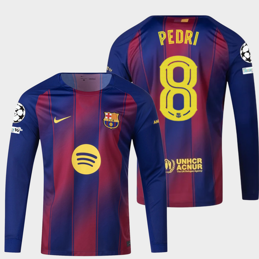 Barcelona 2025/26 local manga larga aficionado Pedri 8