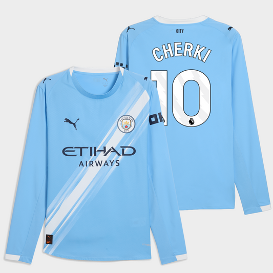Manchester City 2025/26 local manga larga auténtica Cherki 10