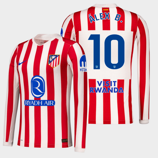 Atlético Madrid 2025/26 local manga larga auténtica Álex B. 10