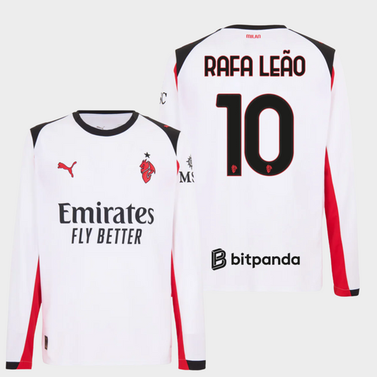AC Milan 2025/26 visitante manga larga aficionado Rafa Leão 10