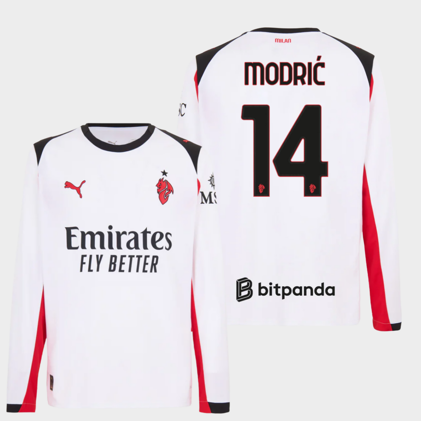 AC Milan 2025/26 visitante manga larga aficionado Modrić 14