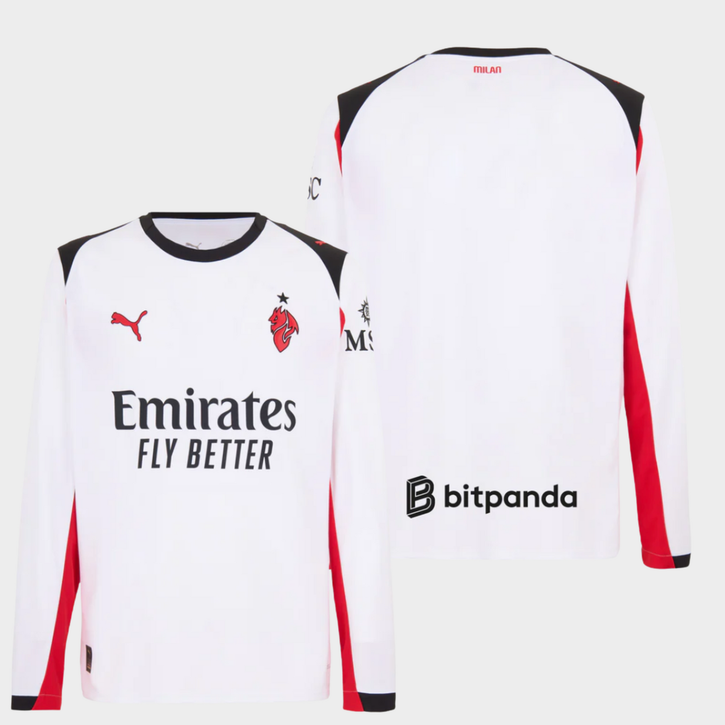 AC Milan 2025/26 visitante manga larga aficionado