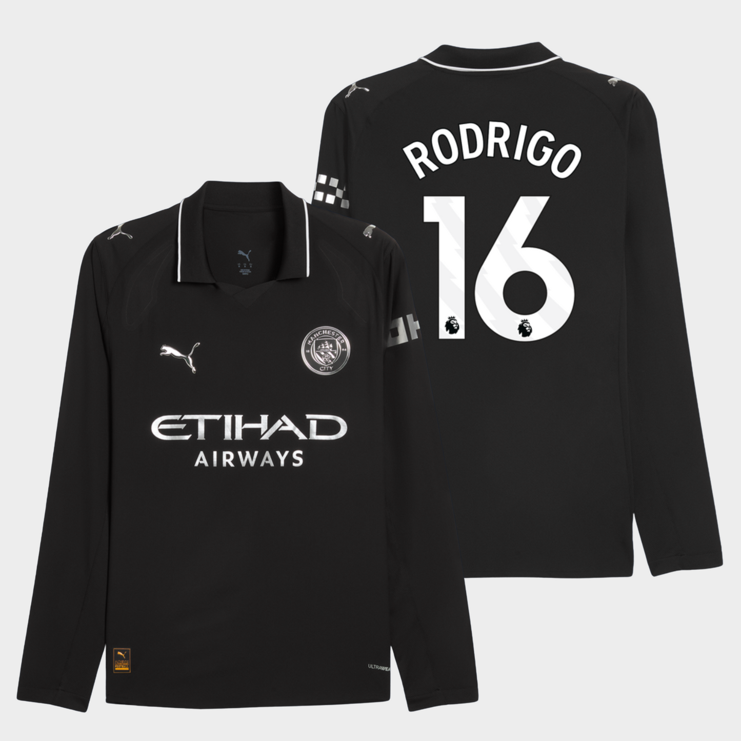 Manchester City 2025/26 visitante manga larga auténtica Rodrigo 16