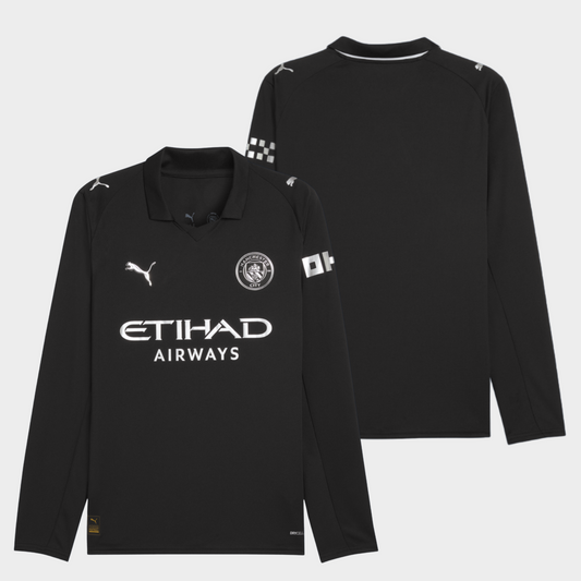 Manchester City 2025/26 visitante manga larga aficionado