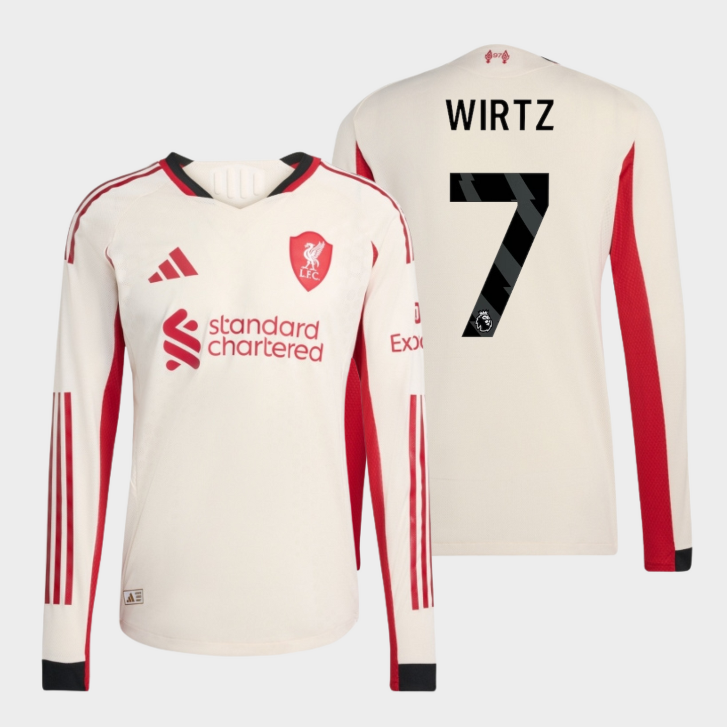 Liverpool 2025/26 visitante manga larga auténtica Wirtz 7