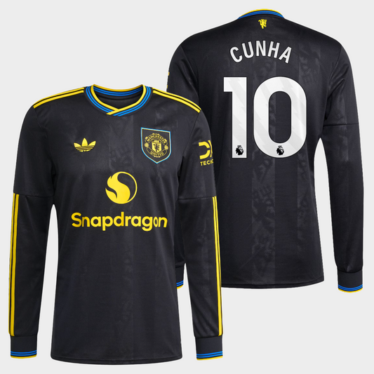 Manchester United 2025/26 alternativa manga larga aficionado Cunha 10
