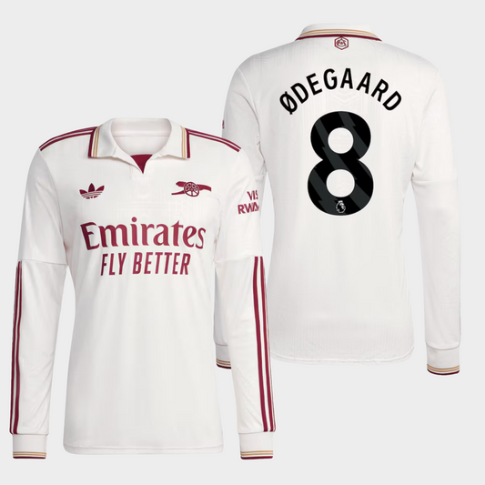 Arsenal 2025/26 alternativa manga larga aficionado Ødegaard 8