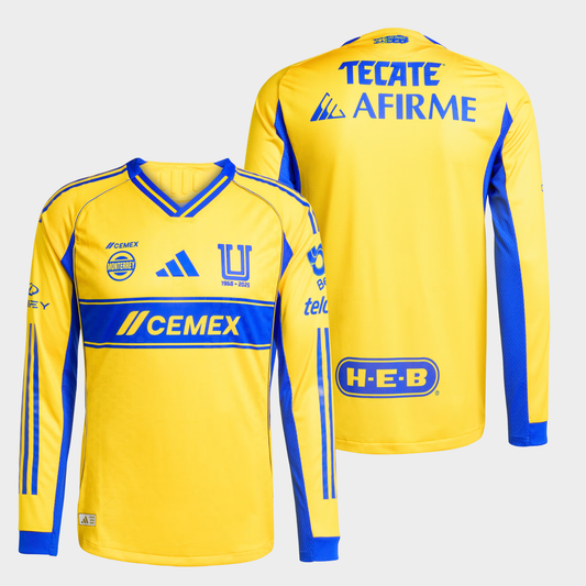 Tigres 2025/26 local manga larga auténtica