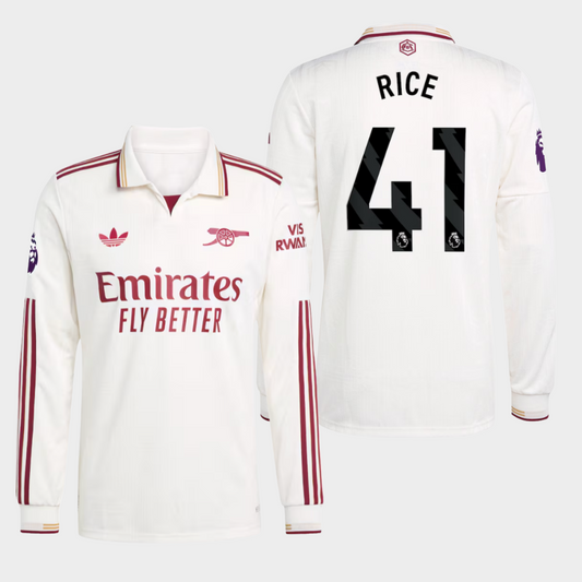 Arsenal 2025/26 alternativa manga larga auténtica Rice 41